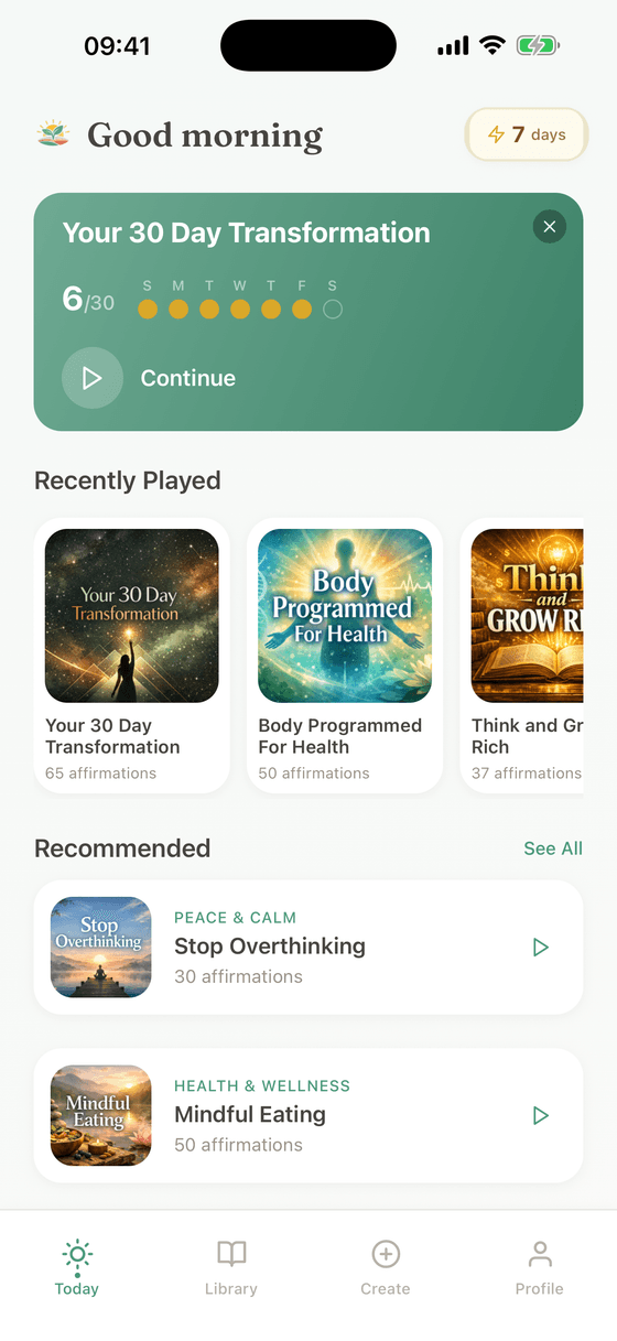 RiseWithin App - Home Screen